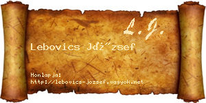 Lebovics József névjegykártya